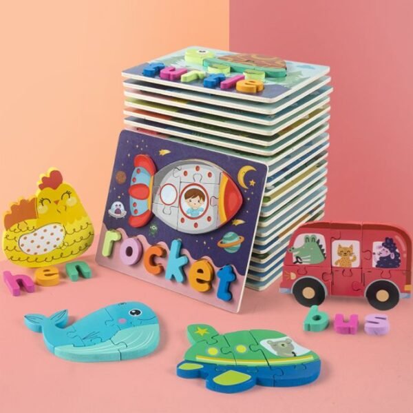 Wooden Baby Puzzles with Spellings