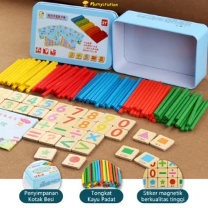 Counting Sticks Calculation Math Educational Toy With Magnetic Iron Box