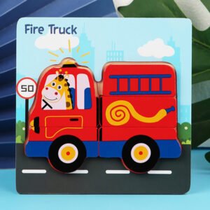 3D Wooden Puzzles Cute  Transport Portable Intelligence Puzzle