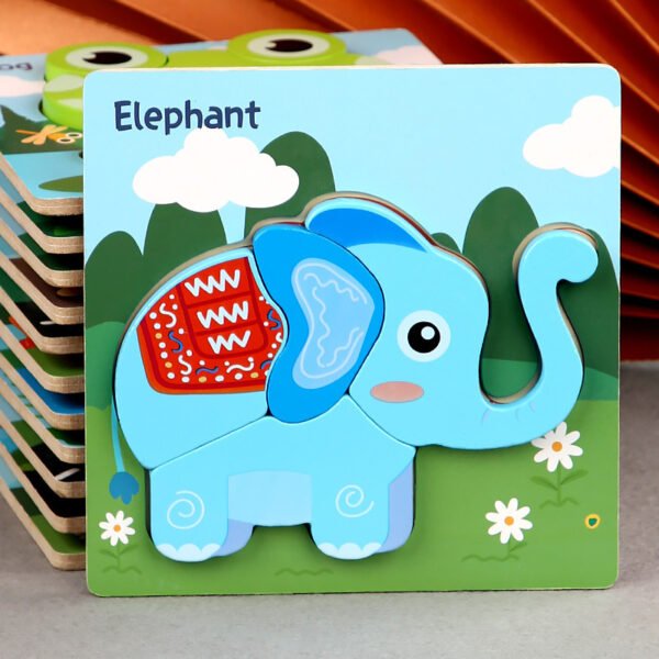 3D Wooden Puzzles Cute Animal Series Portable Intelligence Puzzle