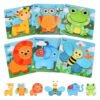 3D Wooden Puzzles Cute Animal Series Portable Intelligence Puzzle